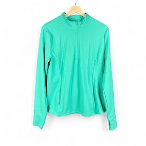 NWT Tommy Bahama XL Active Golf Tennis Travel UPF Quick Dry Quarter-Zip Top Aqua